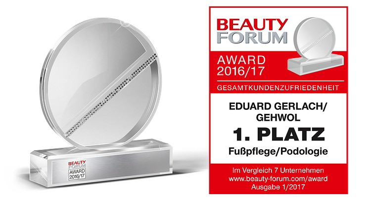 BEAUTY FORUM AWARD 2016/17: GEHWOL Nummer 1