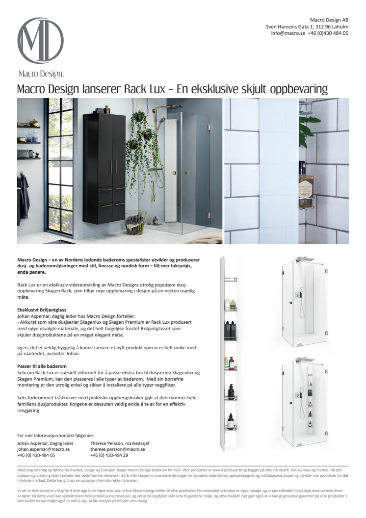 Macro Design lanserer Rack Lux – En eksklusive skjult oppbevaring