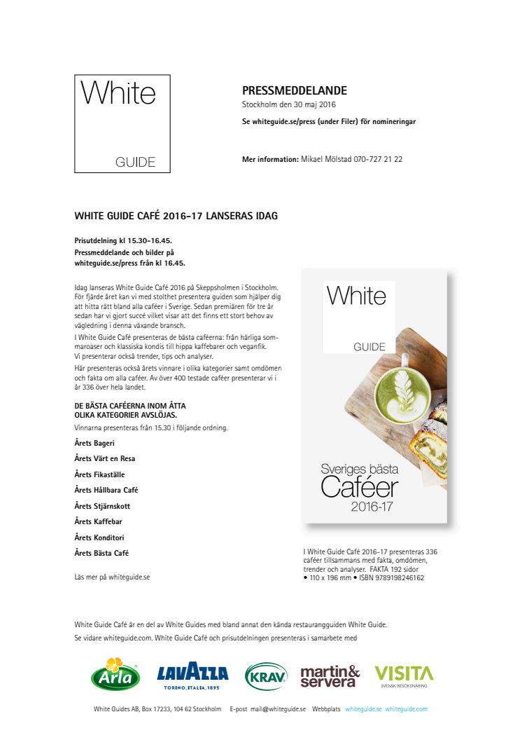 Idag lanseras White Guide Café 2016-17