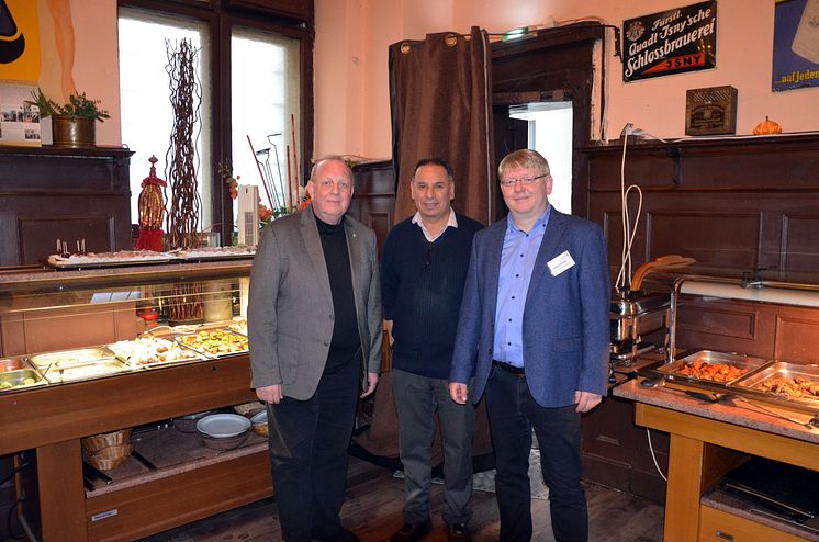 ITB-Warm Up - Klaus-Dieter Richter (CTOUR), Barjinder Sodhi (Inhaber "Restaurant Neumann's") und Andreas Schmidt (LTM GmbH)
