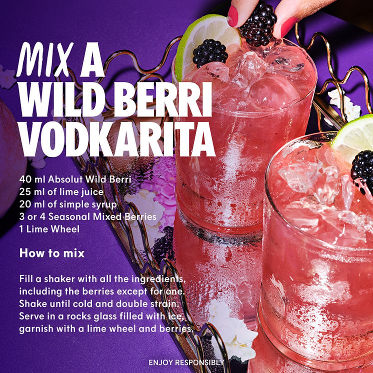 Absolut Wild Berri  Lemonade Vodkarita recipe