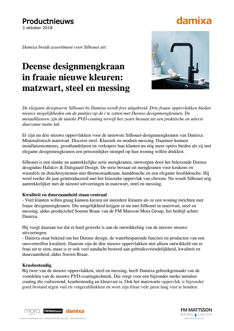 Deense designmengkraan in fraaie nieuwe kleuren: matzwart, steel en messing 