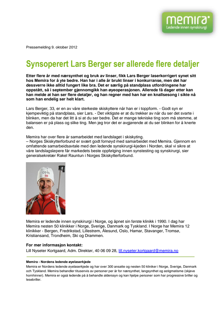 Synsoperert Lars Berger ser allerede flere detaljer 