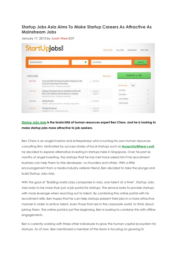 Startup Jobs Asia Aims To Make Startup Careers As Attractive As Mainstream Jobs