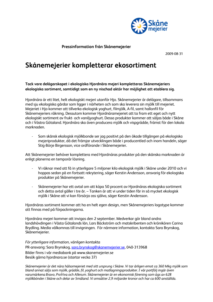 Skånemejerier kompletterar ekosortiment