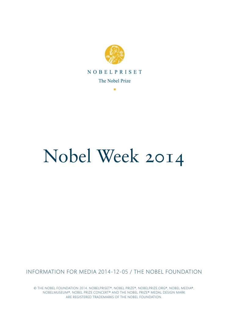 Nobel Week 2014 – Information for media