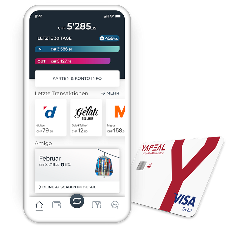 Visa Debit mit Yapeal - App