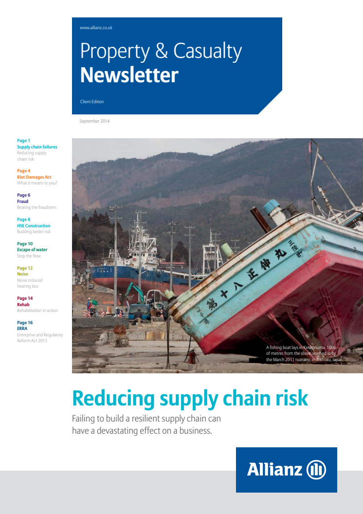 Property & Casualty Newsletter - Part 1 Supply Chain Risk