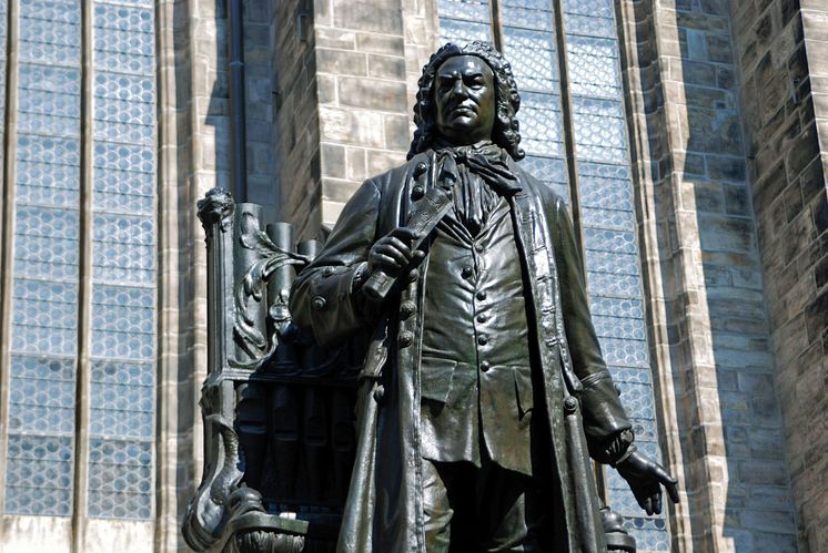 Bach-Denkmal vor der Thomaskirche in Leipzig