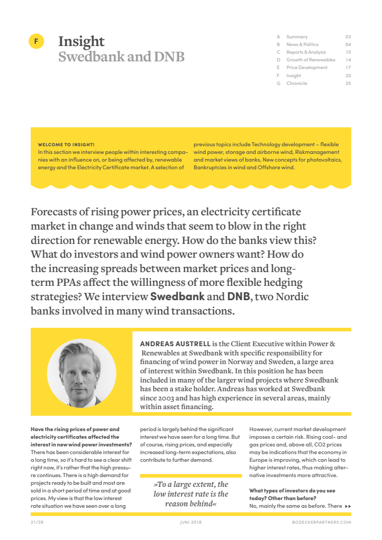 Nordic Power market and Wind assets - Interviews with Nordic banks