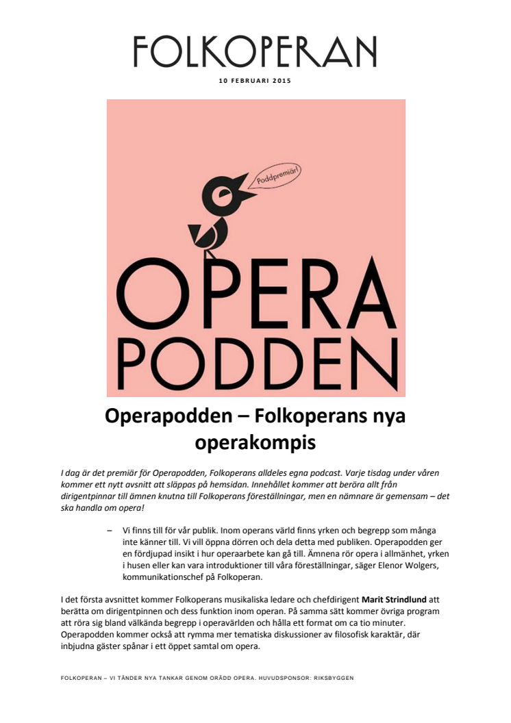 Operapodden – Folkoperans nya operakompis