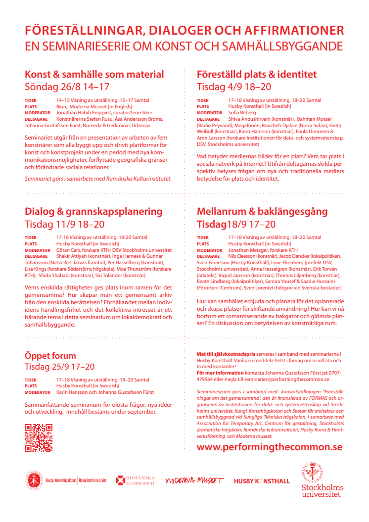 Välkommen till vernissage och pressvisning av utställningen "Föreställningar om det gemensamma"