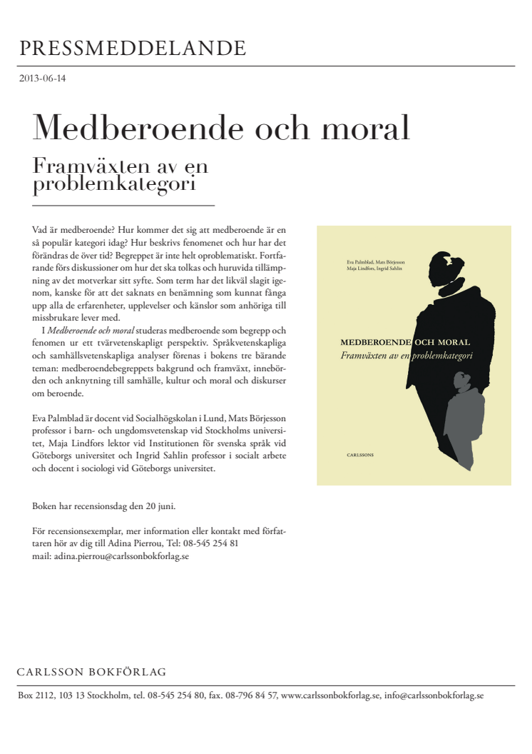 Ny bok: Medberoende och moral