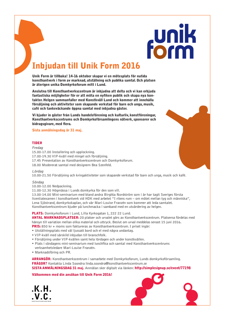 Inbjudan Unik Form 2016