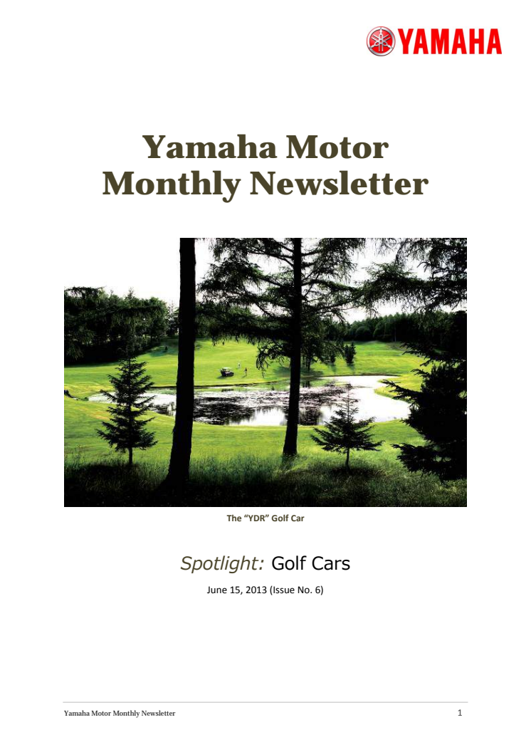 Yamaha Motor Monthly Newsletter No.6(June.2013) Golf Cars