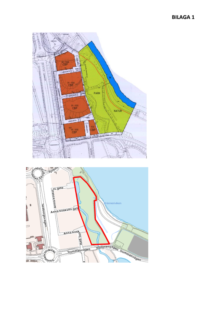 Karta över området Limnologen Syd och Geometriparken