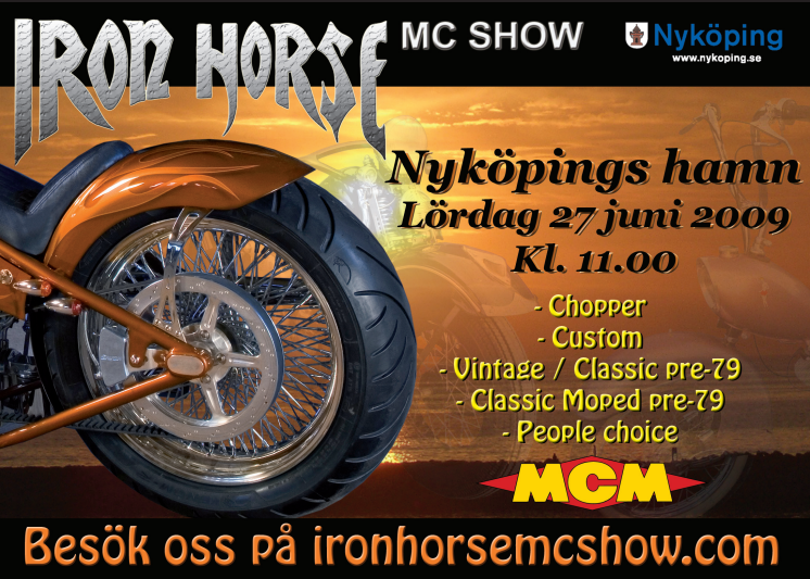 Tips om evenemang i Nyköping i sommar: Iron Horse Motorcycle Show i Nyköpings hamn, 27 juni