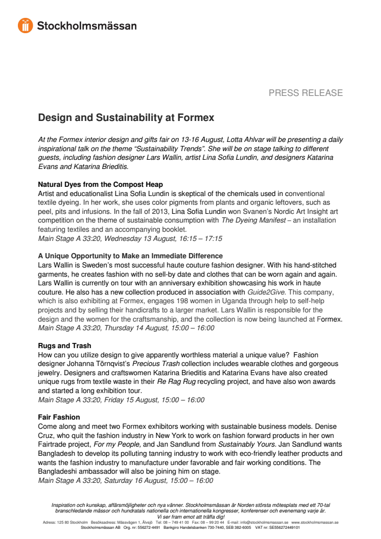 Design and Sustainability at Formex