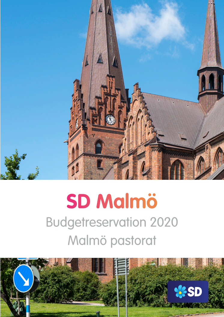 Sverigedemokraternas budgetreservation 2020 - Malmö pastorat