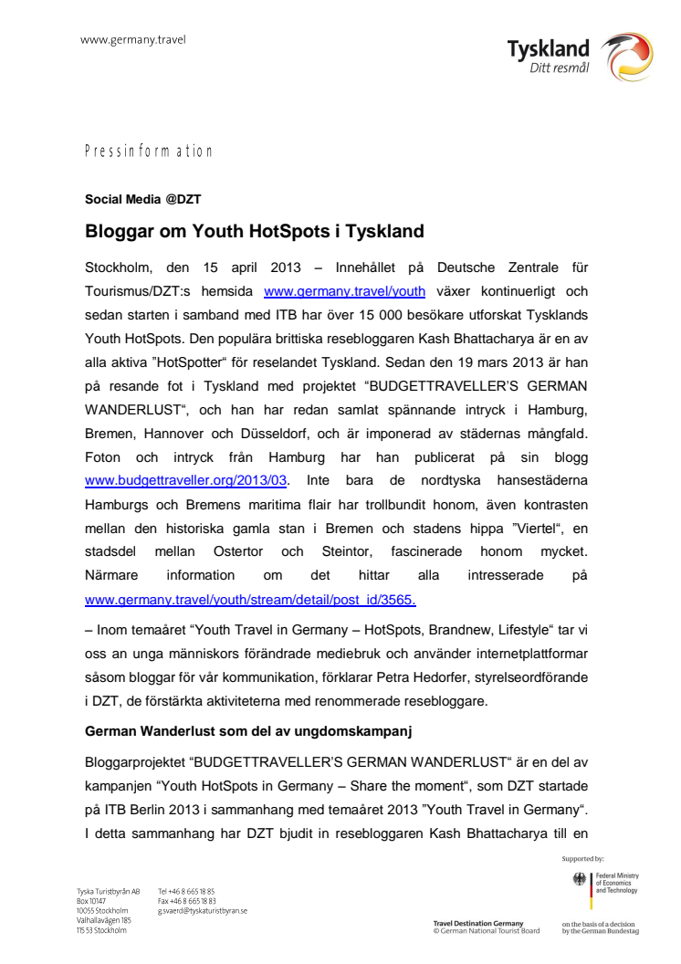 Bloggar om Youth HotSpots i Tyskland