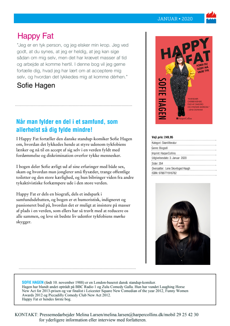 Udkommer i dag: HAPPY FAT af Sofie Hagen
