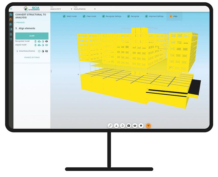 With the SCIA AutoConverter technology, which is now available in Allplan 2021, building models can be intelligently converted into analytical models. 