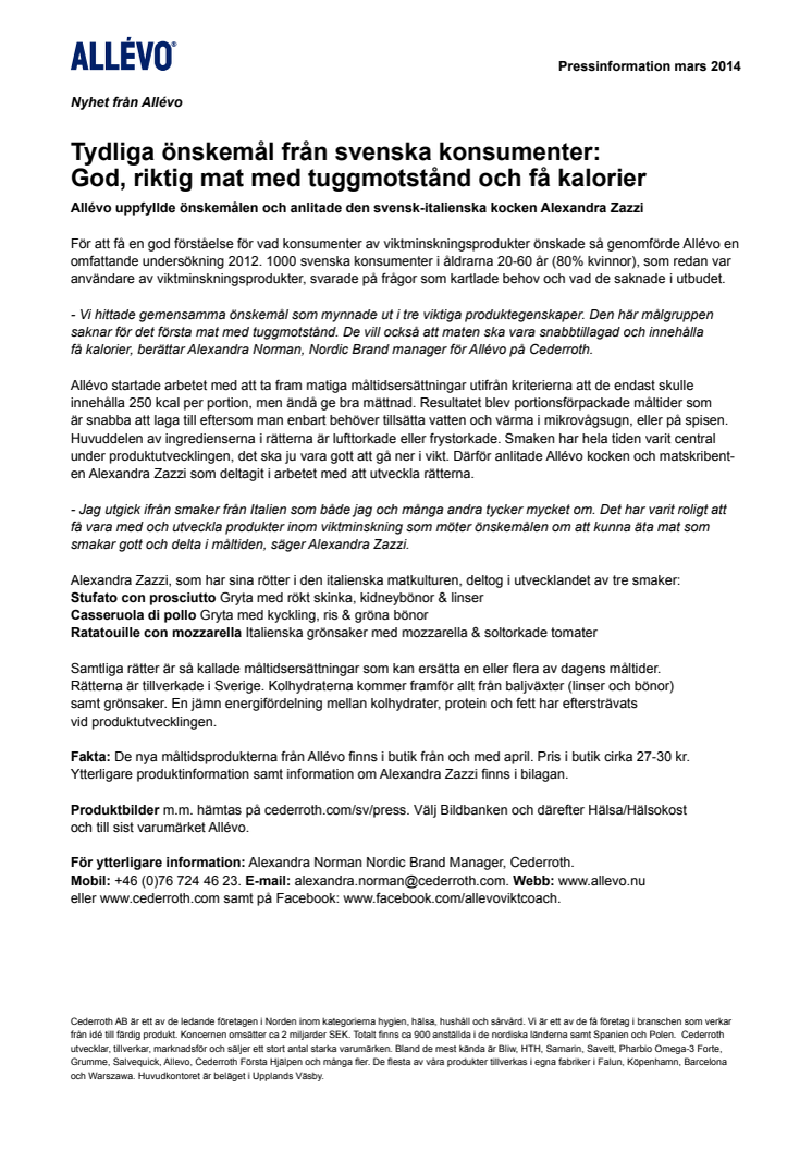 Tydliga önskemål från svenska konsumenter: God, riktig mat med tuggmotstånd och få kalorier 