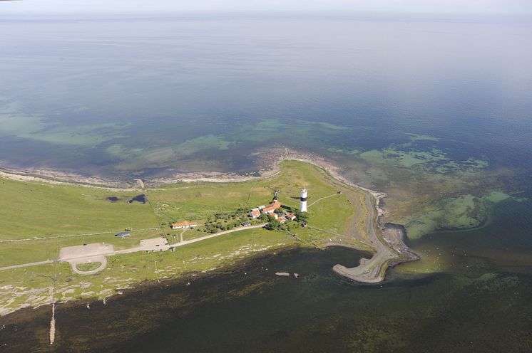 Flygfoto över Ottenby fågelstation, Ölands södra udde