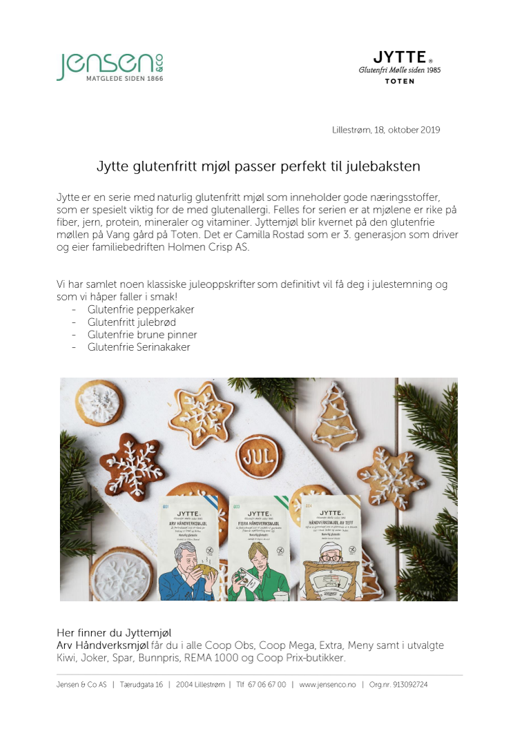 Jytte glutenfritt mjøl passer perfekt til julebaksten