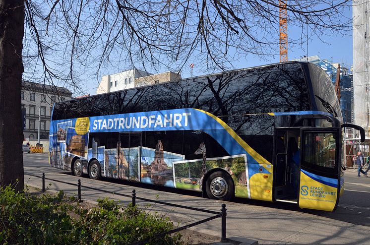 Doppeldeckerbus der Stadtrundfahrt Leipzig GmbH