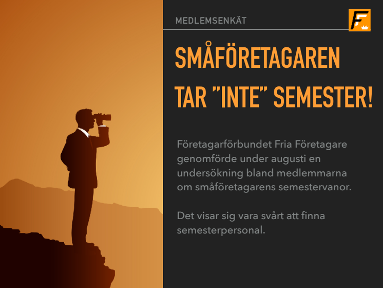 Undersökning om småföretagares semester och sommarpersonal