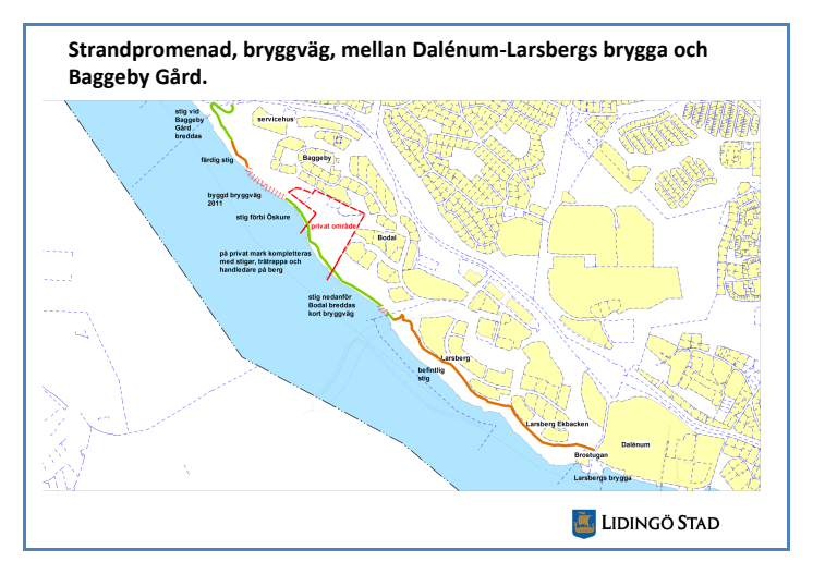 Karta från Baggeby gård till Larsbergs brygga 