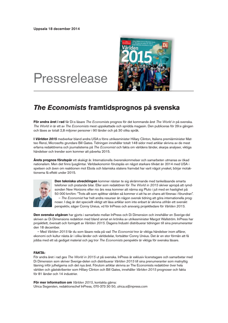 The Economists framtidsprognos på svenska