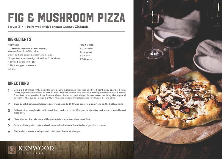Fig Pizza Recipe Card - Kenwood wines