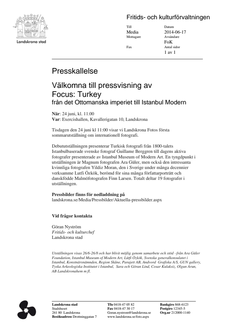 Välkomna till pressvisning av Focus: Turkey, från det Ottomanska imperiet till Istanbul Modern