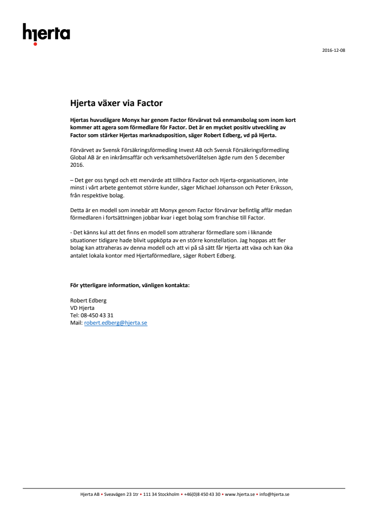 Hjerta växer via Factor 