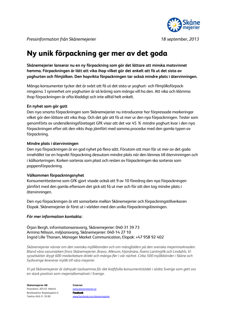 Ny unik förpackning ger mer av det goda