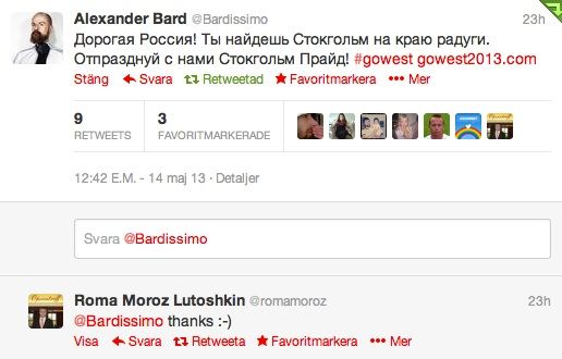 Alexander Bard twittrar om #GOWEST