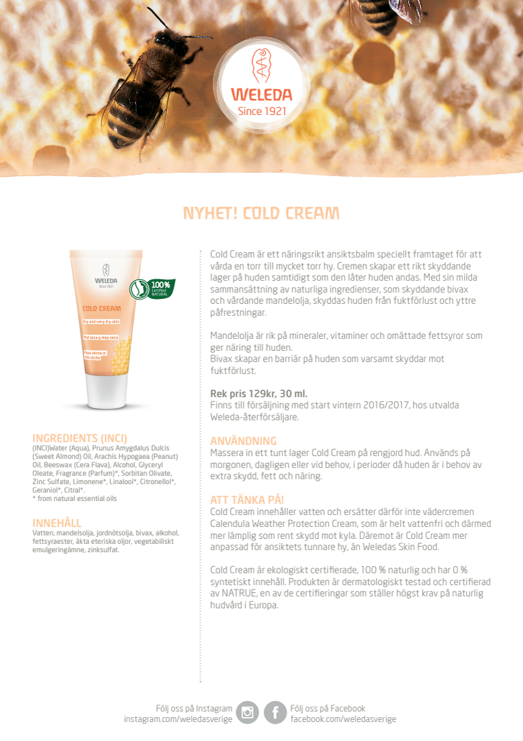 Nyhet! Cold Cream