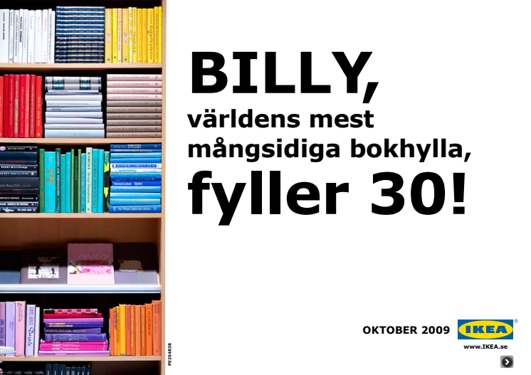 BILLY, världens mest mångsidiga bokhylla, fyller 30!