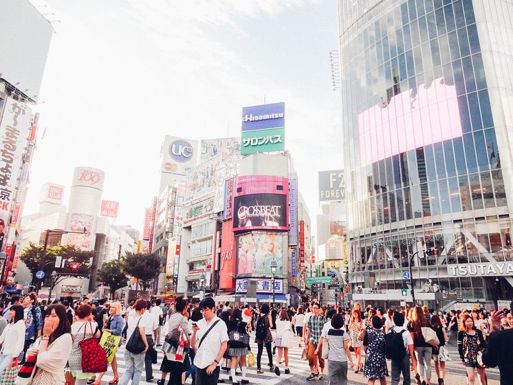 Korsningen Shibuya i Tokyo