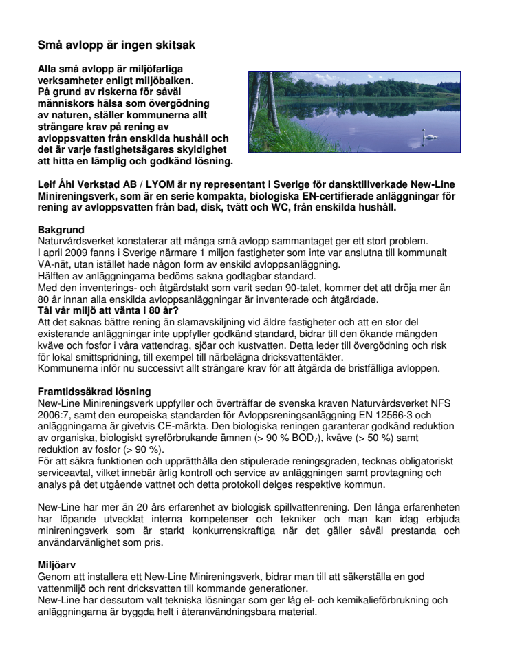 Små avlopp är ingen skitsak