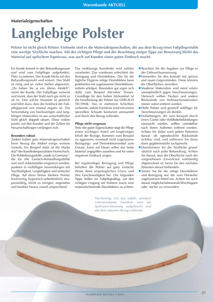 Materialeigenschaften: Langlebige Polster