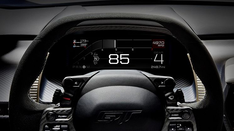 A Ford GT  digitális műszerfala