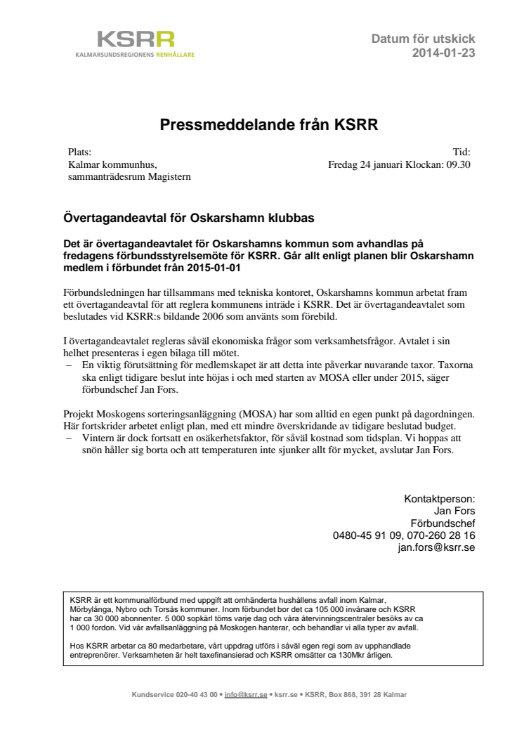 Övertagandeavtal för Oskarshamn klubbas
