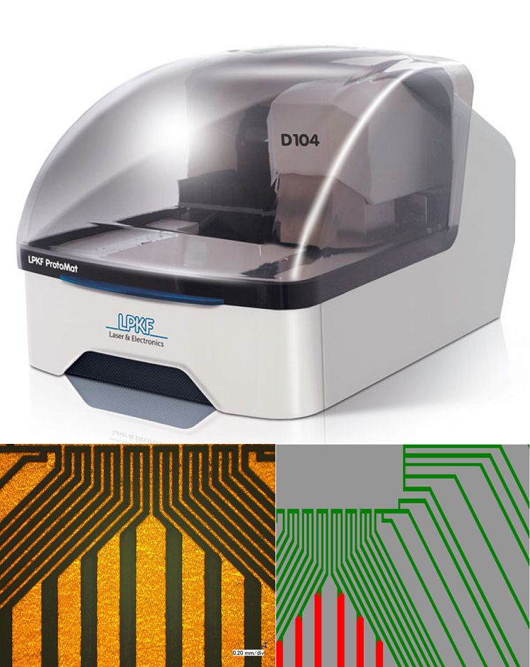 ProtoMat D104 en mönsterkortsfräs med integrerad högprecisions UV-laser