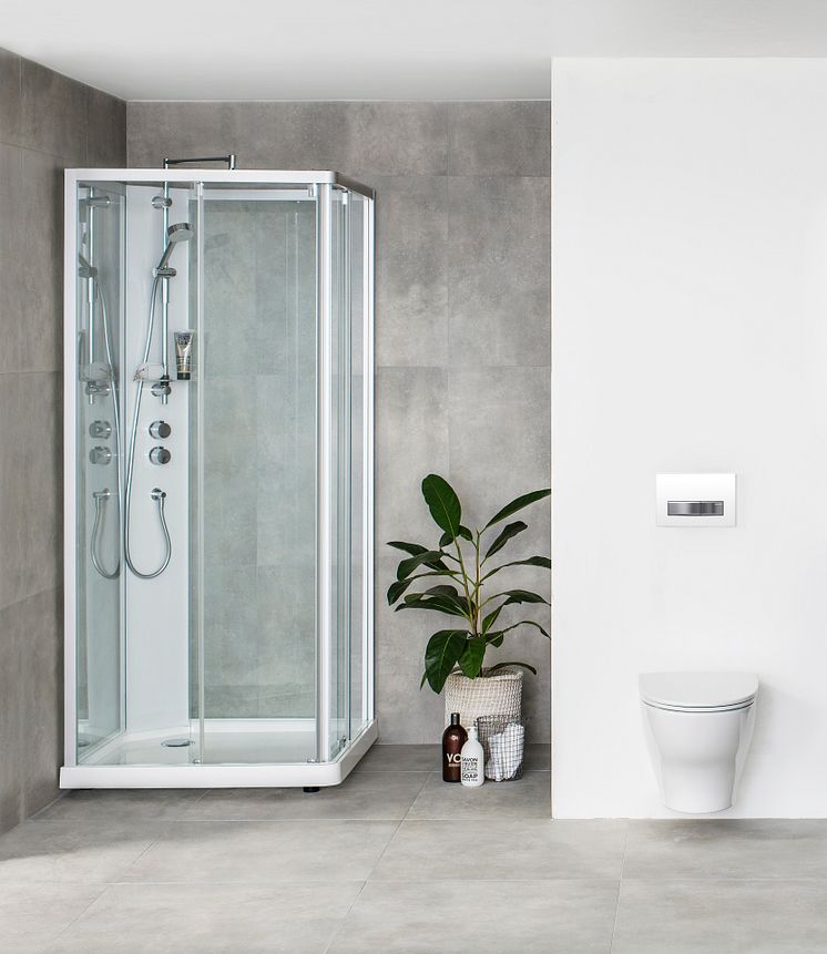 Nelikulmainen IDO Showerama 10-5 -suihkukaappi