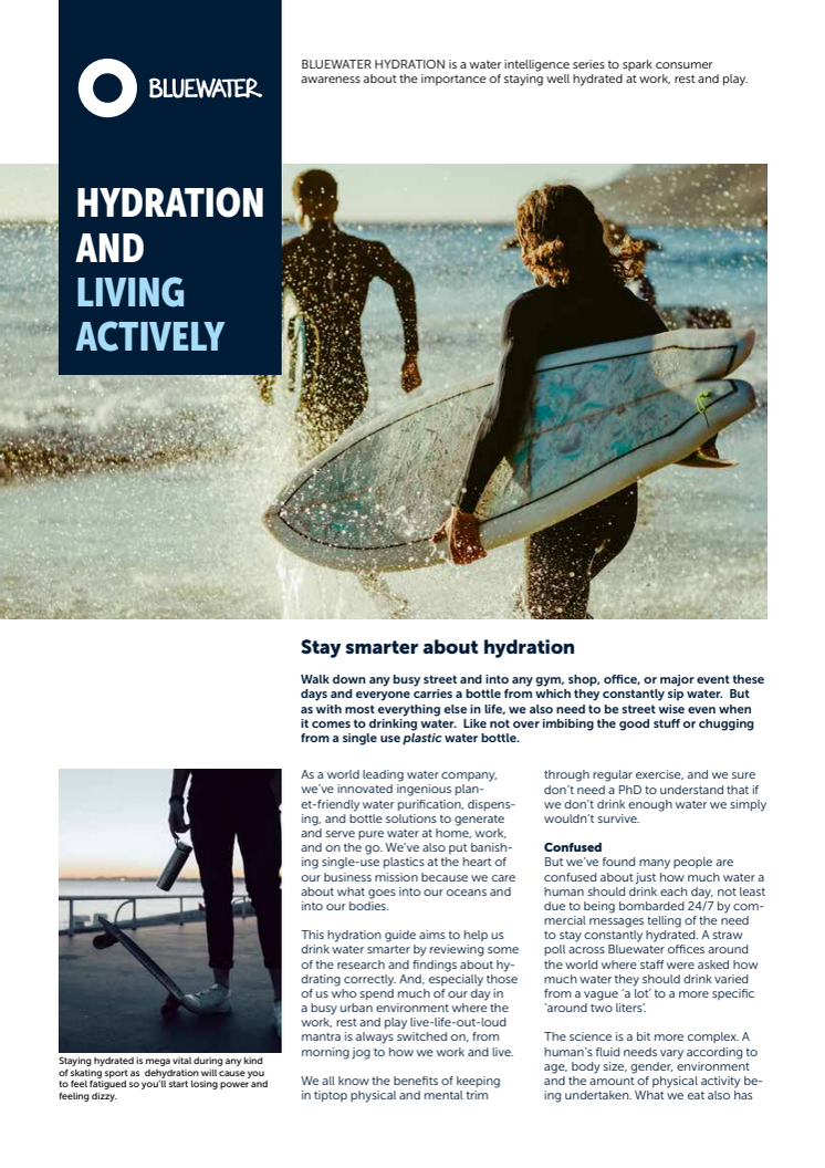 Hydration and living actively