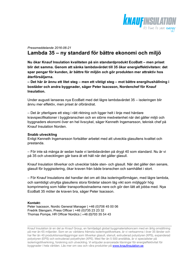 Lambda 35 – ny standard för bättre ekonomi och miljö