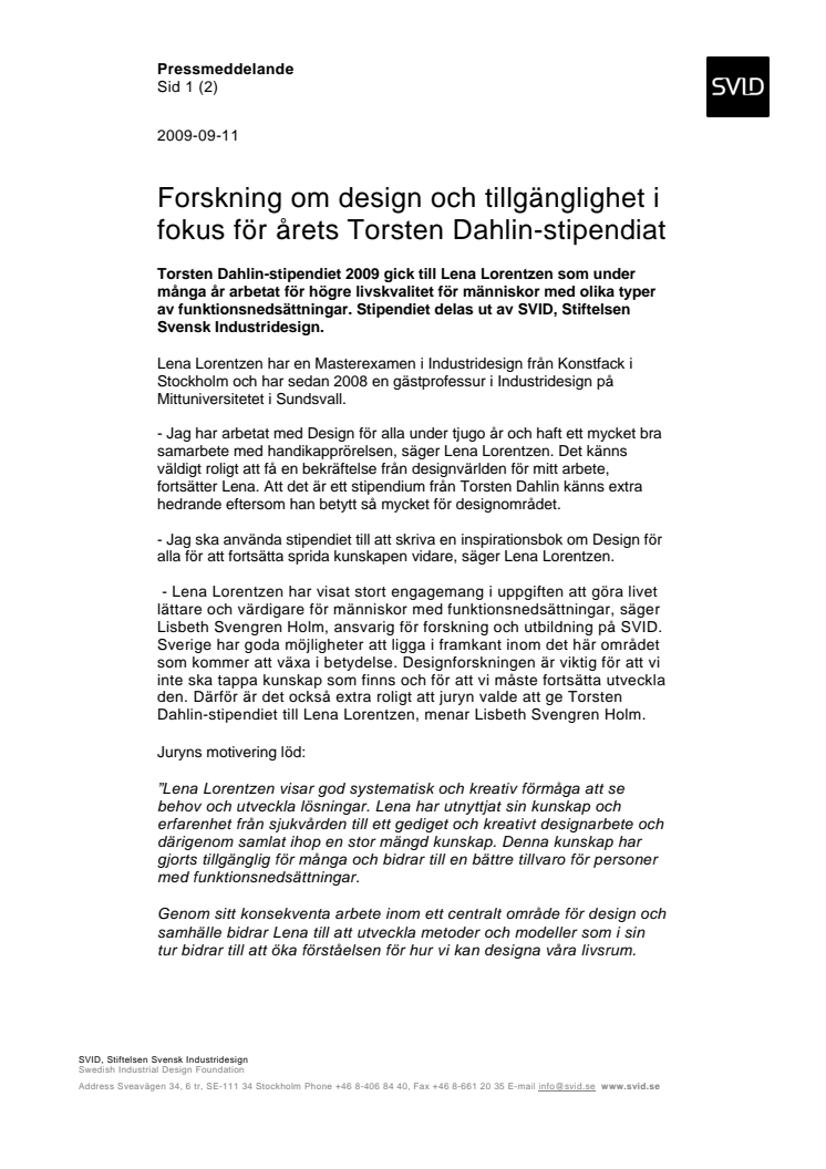 Forskning om design och tillgänglighet i fokus för årets Torsten Dahlin-stipendiat